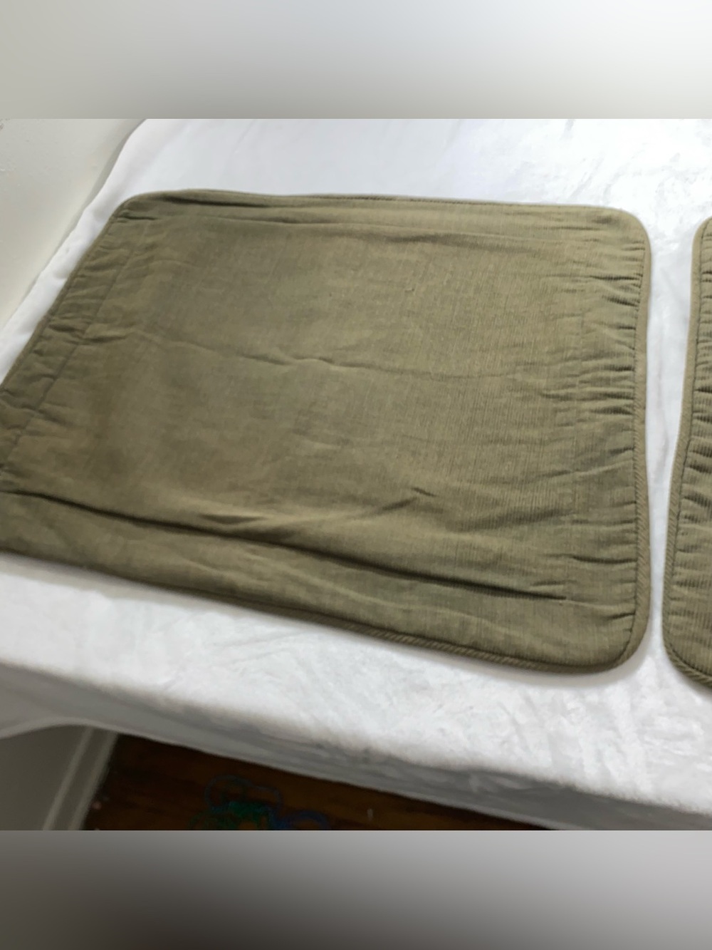 Croscill pillow shams - 2 olive/hunter green ribbed cotton blend standard size